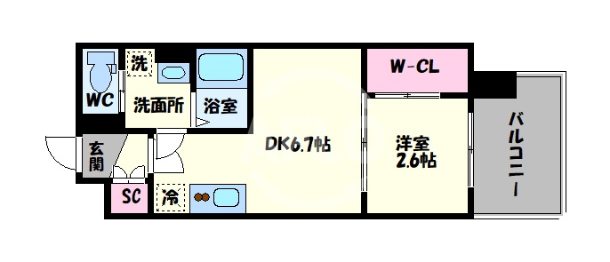 セレニテ谷九プリエの間取り