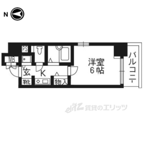 京都市下京区仏光寺東町のマンションの間取り