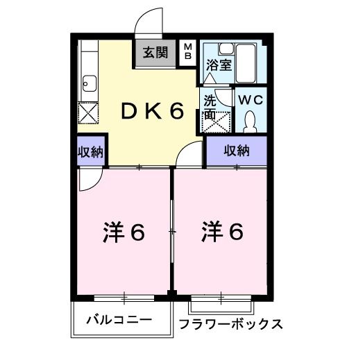 笠間市下郷のアパートの間取り