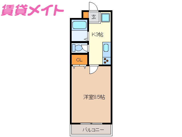 鈴鹿市算所のマンションの間取り