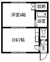 旭町１１４ハイツの間取り