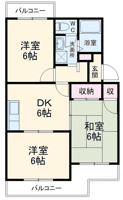 浜松市浜名区中条のマンションの間取り