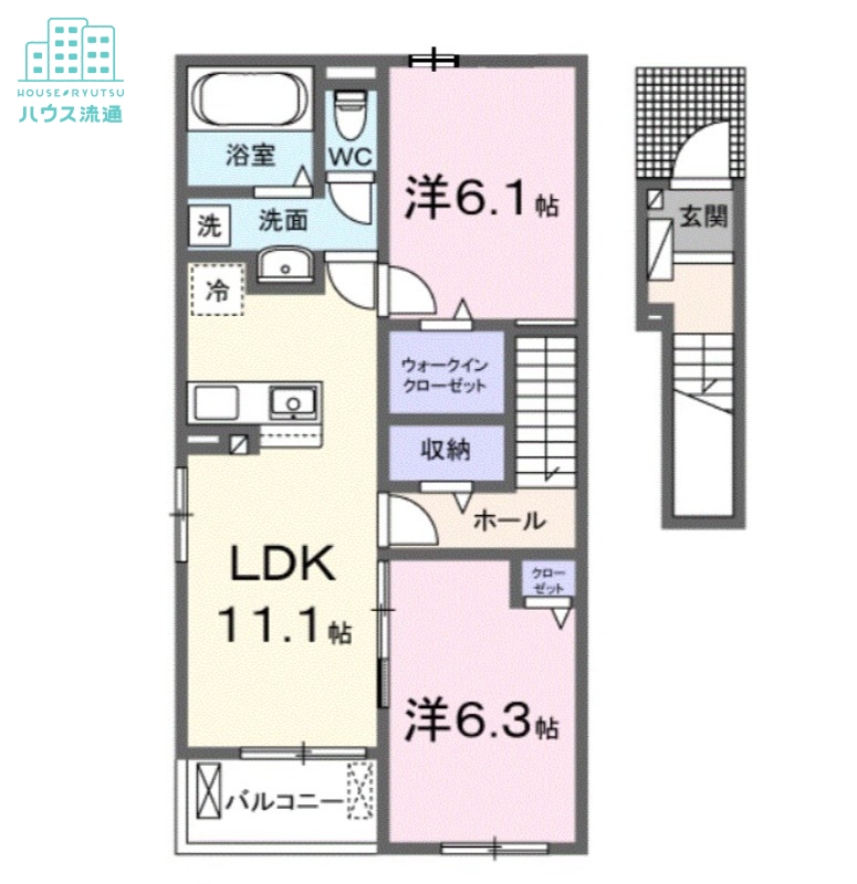 大村市富の原のアパートの間取り