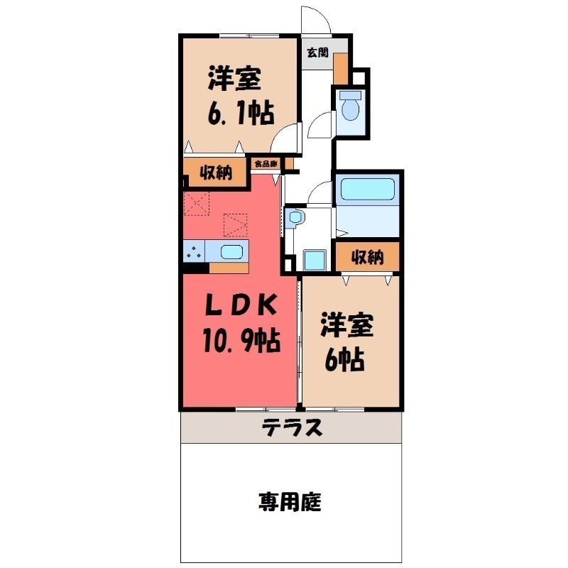 古河市上辺見のアパートの間取り