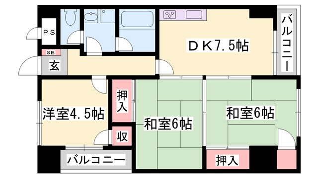 ジヴェルニー岡田の間取り