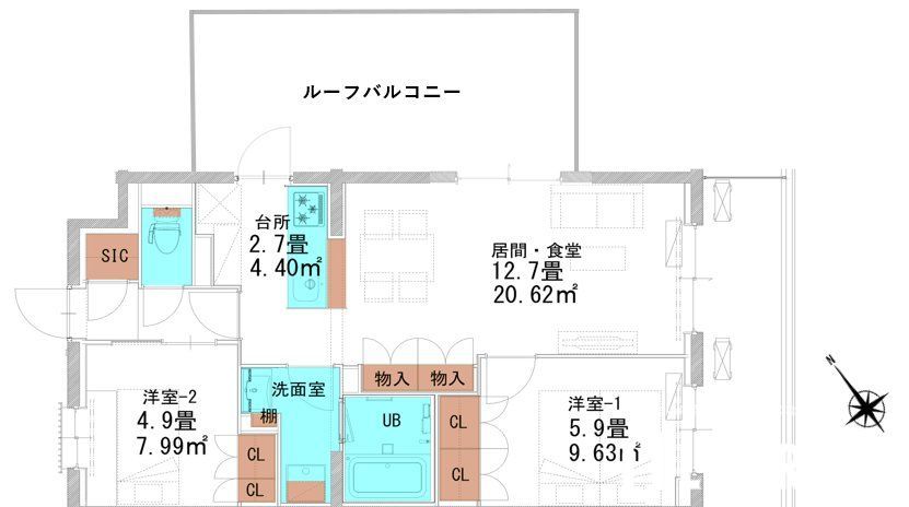 昭島市中神町のマンションの間取り