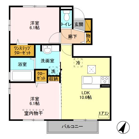 シエルブルー　Ｂの間取り