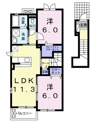 [家電付き] アンジュクレールの間取り