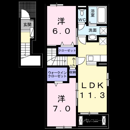 アリア　Ｂの間取り