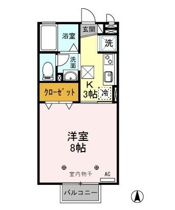 宇都宮市宮原のアパートの間取り