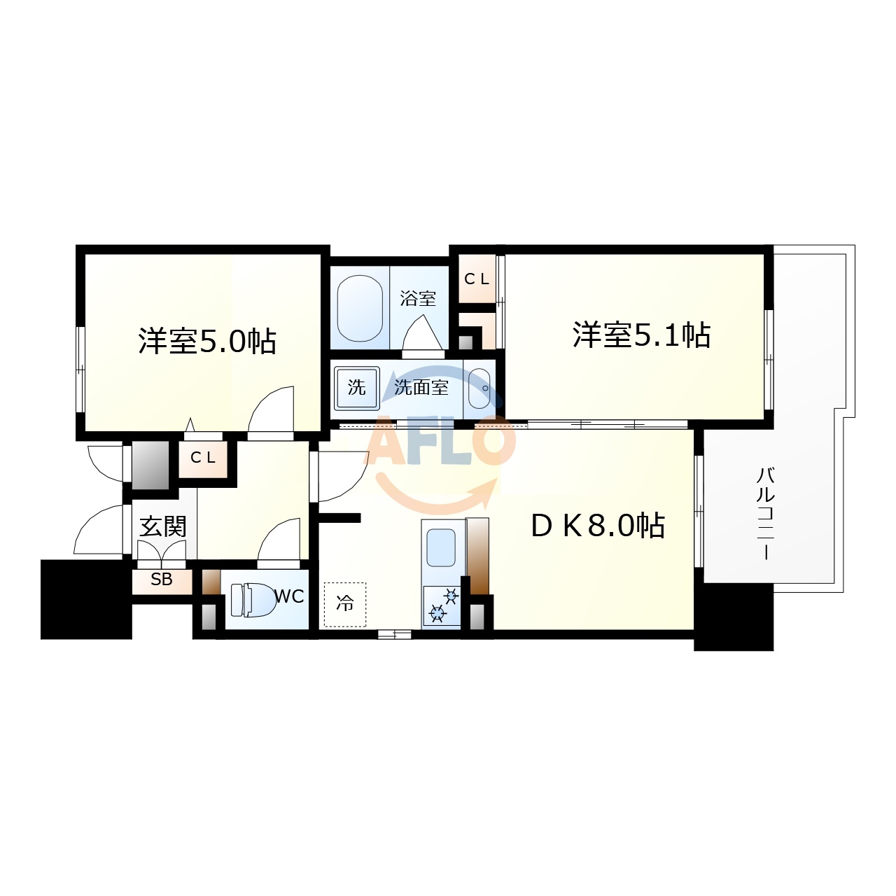 エステムプラザ難波EASTIIブレストの間取り