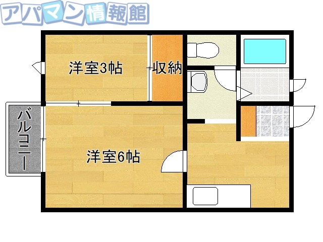 新潟市秋葉区山谷町のアパートの間取り