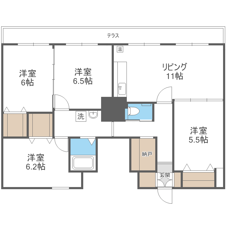 札幌市白石区菊水上町三条のマンションの間取り