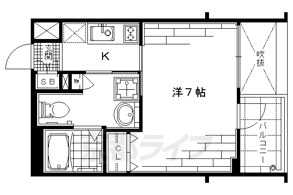 京都市上京区寺今町のマンションの間取り