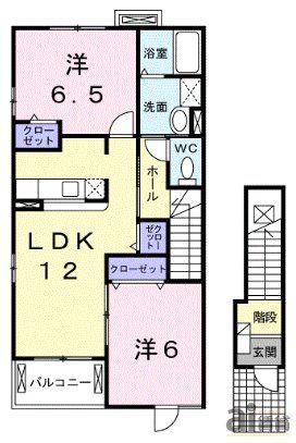 川越市大字下新河岸のアパートの間取り