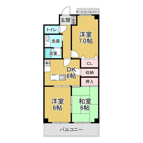 豊橋市大村町のマンションの間取り