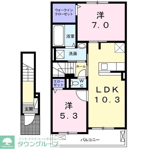 野田市なみきのアパートの間取り