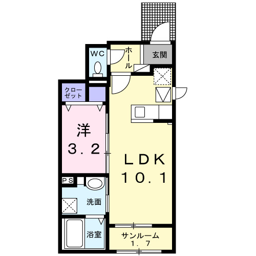 桜庵 Bの間取り写真