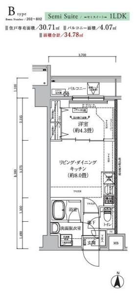 アイルグランデ東京亀有の間取り写真