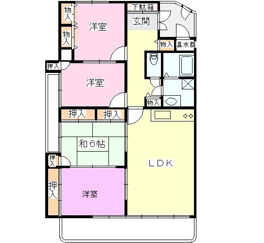 若水サンワハイツの間取り