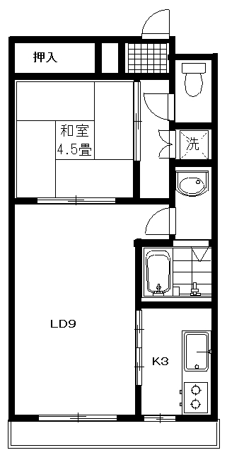 ハイツ山形　II 1号棟の間取り