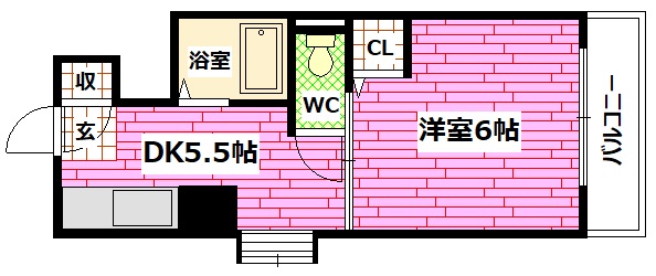 安芸郡府中町鹿籠のマンションの間取り