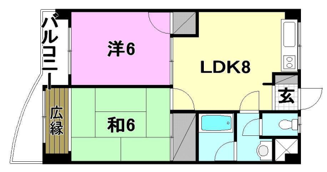 松山市福音寺町のマンションの間取り