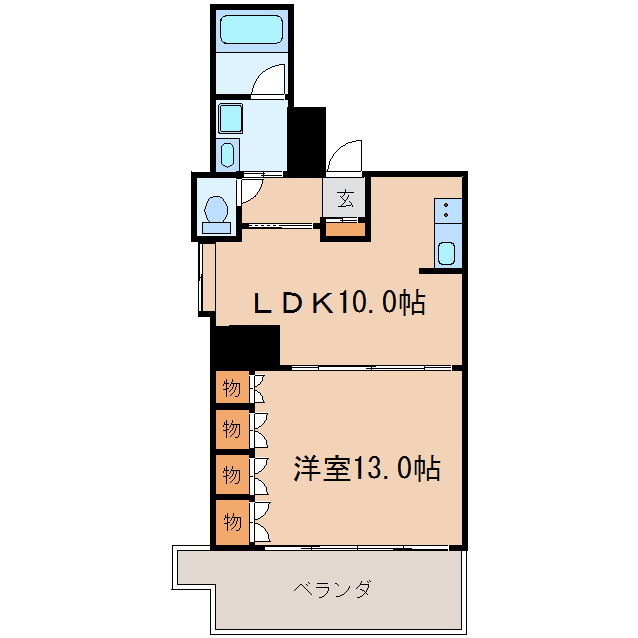 愛知県名古屋市中区栄５の賃貸マンションの間取り