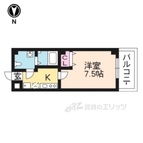 京都市中京区西ノ京中保町のマンションの間取り