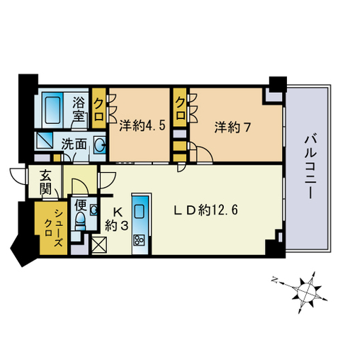 ザ・パークハウス福岡タワーズＷＥＳＴの間取り