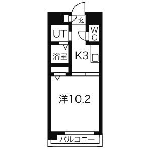 VERDINO内田橋(べルディーノ)の間取り