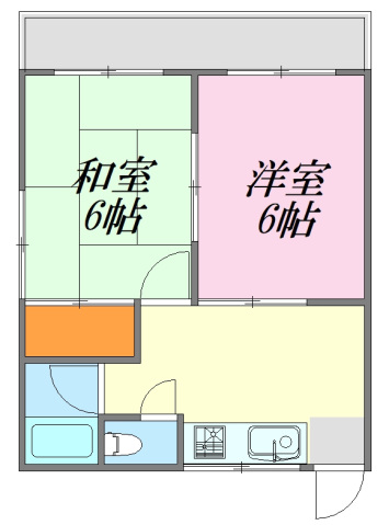 広島市佐伯区五日市中央のアパートの間取り