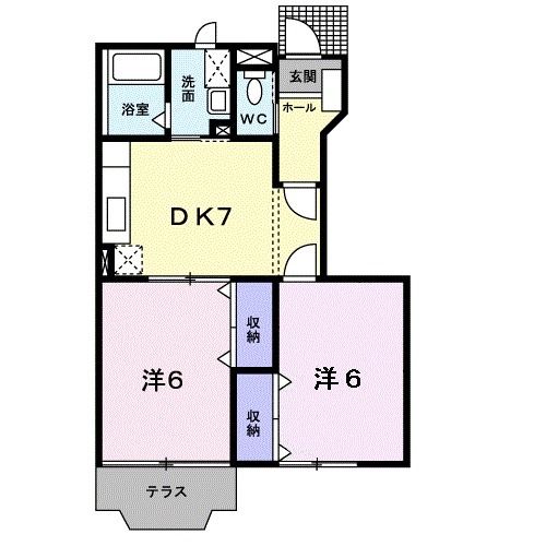 福井市江守中のアパートの間取り