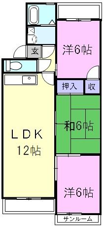 津市大谷町のマンションの間取り