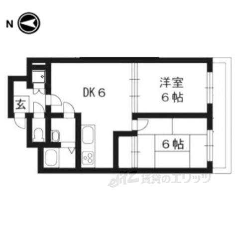 京都市南区吉祥院東前田町のマンションの間取り