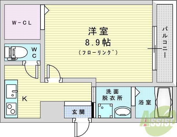 大阪市東淀川区西淡路のアパートの間取り