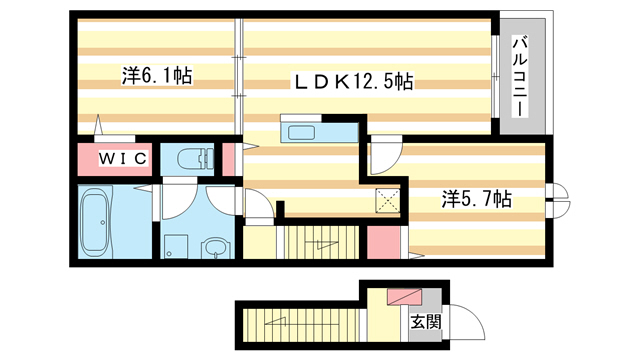 大和郡山市新町のアパートの間取り