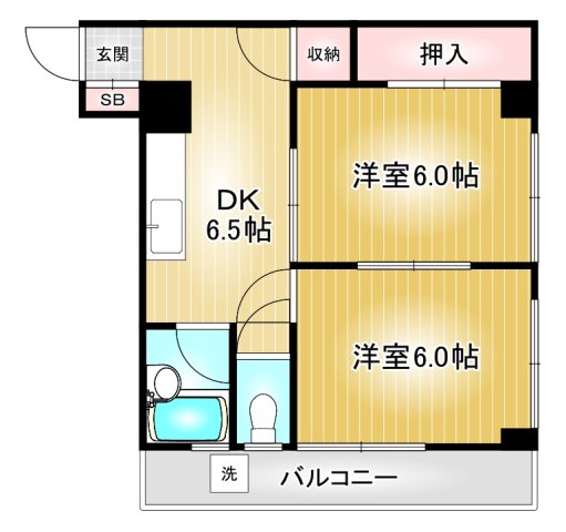 名古屋市西区那古野のマンションの間取り