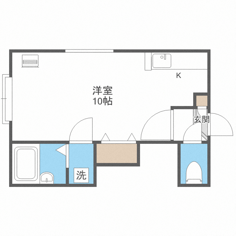 札幌市豊平区月寒西一条のアパートの間取り