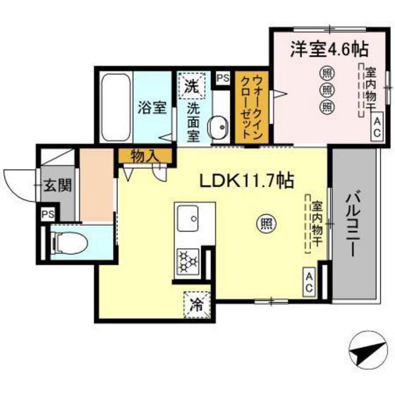 広島市西区三篠町のアパートの間取り