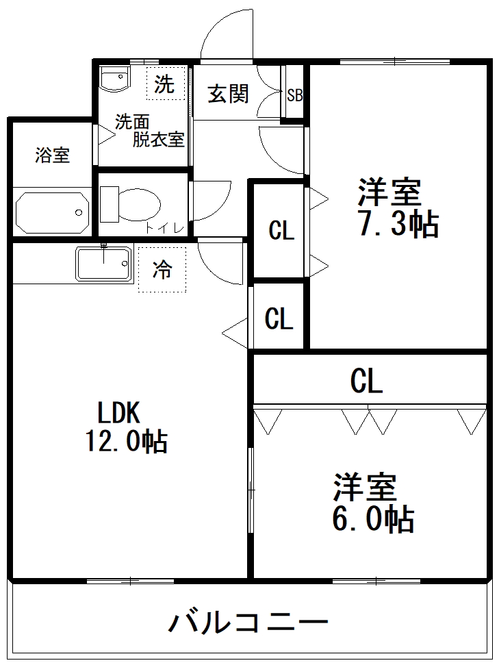 メゾンクレール Aの間取り