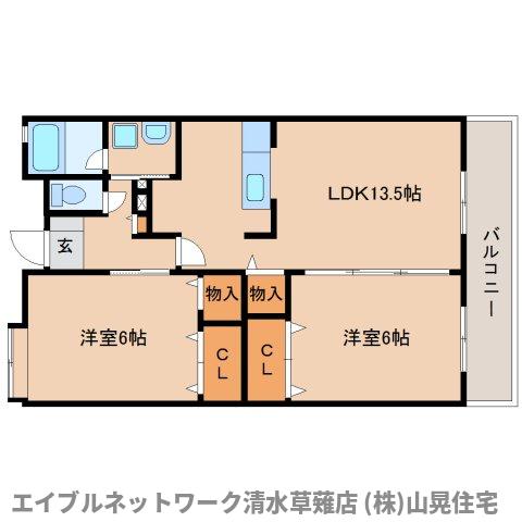 静岡市葵区瀬名川のマンションの間取り