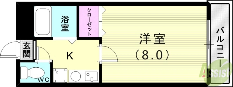 神戸市西区押部谷町栄のアパートの間取り