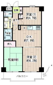 横浜市鶴見区上末吉のマンションの間取り