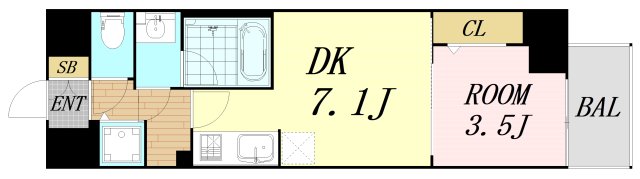 ライフフィールドなにわ本町RUELLEの間取り