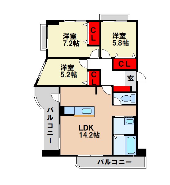 【ハイライズミチホの間取り】