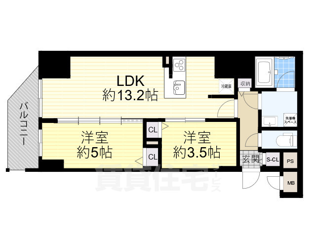 大阪市西区立売堀のマンションの間取り