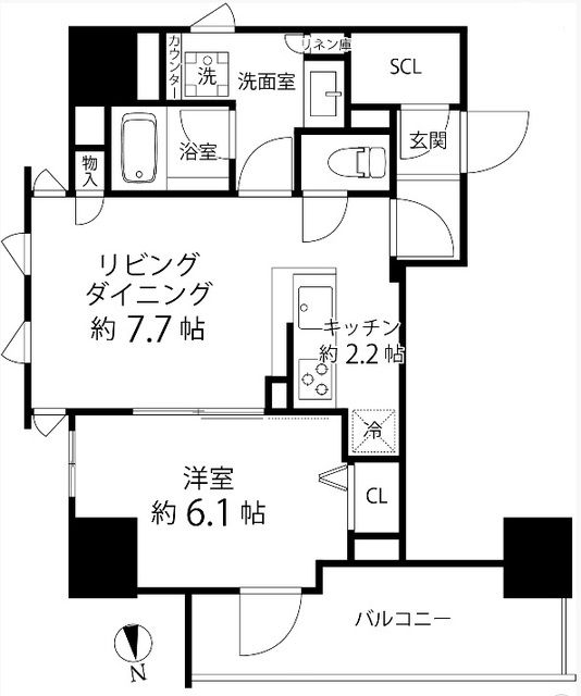 台東区浅草橋のマンションの間取り