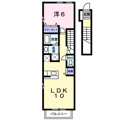 【北九州市八幡西区町上津役東のアパートの間取り】