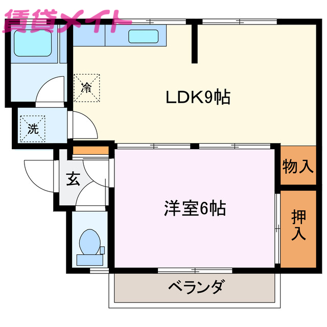 伊勢市勢田町のマンションの間取り